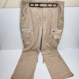 Women's Y2K Cargo Pants Hiking Straight Wide Leg Loose Fit Long Pants Size M